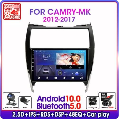 Android 10.0 2 Din Multimedia Player GPS Navigation Car Radio For Toyota Camry 2012-2017 U.S Edition RDS DSP 4G+64G Split Screen
