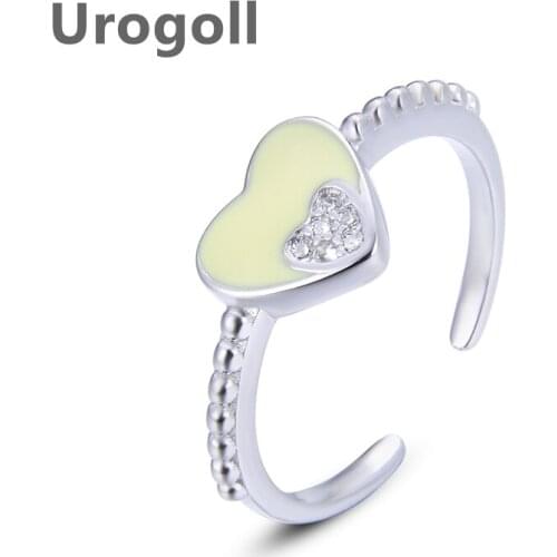 Noble 925 Silver Rings For Women Girl Heart Design Jewelry 925 Sterling Silver Zircon Rings Bridal Wedding Engrave Gift