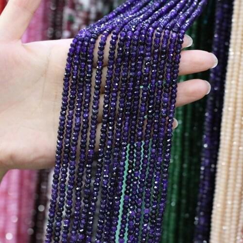 2x4mm Natural Semi-precious Stone Bead Flat Shape Faceted Loose Spacer Beads for Making Jewelry Necklace DIY Necklace