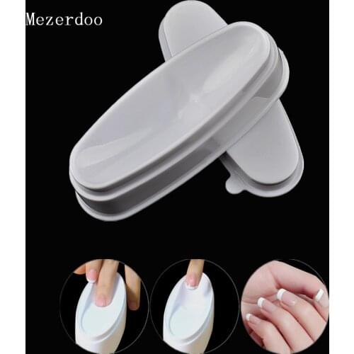 Nail Art Container Storage Box Case White French Guides Smile Line Sculpture Tips Acrylic Powder Dipping Moulding Tools Manicure