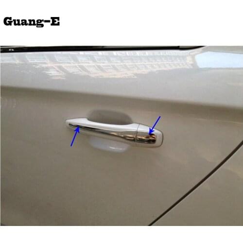 Car Body Detector Stick Frame Panel Lamp Trimstainless Steel Door Handle Armrest 8pcs For Peugeot 301 2014 2015 2016 2017