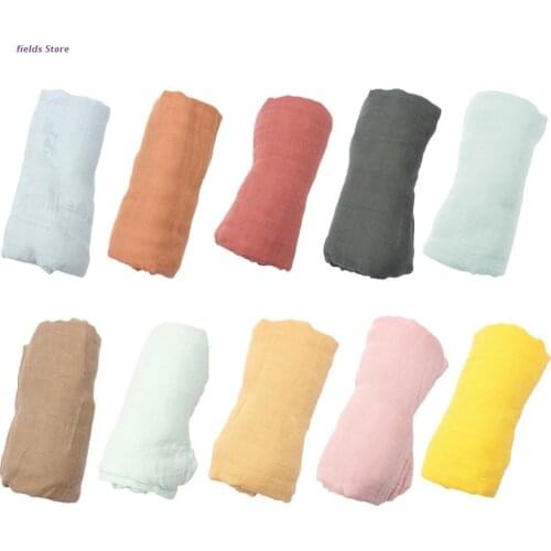 120x120cm Baby Muslin Bamboo Fiber Receiving Blanket Infant Swaddling Wrap Towel