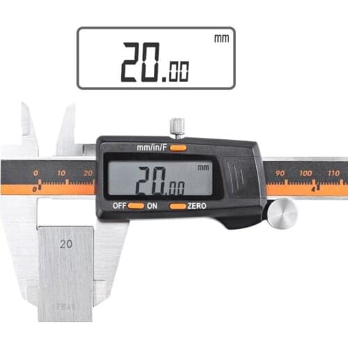 Electronic Digital Caliper Inch/Metric/Fractions 0-6 Inch/150 mm Stainless Steel