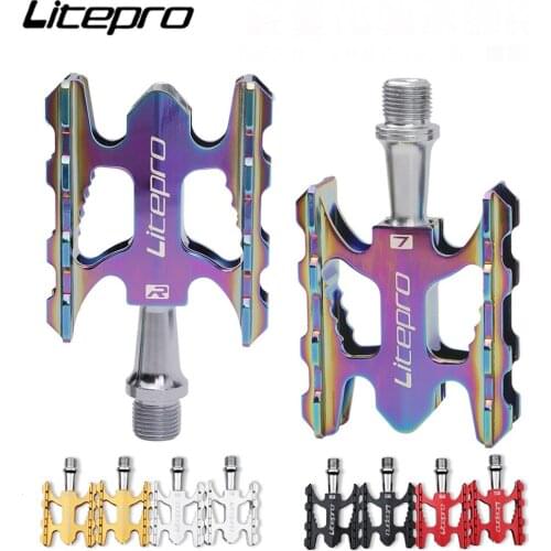 Mountain Folding Road Bike K3 Ultralight Aluminum Alloy Bicycle Pedals for Brompton Bearing Pedal Bike Parts black,red