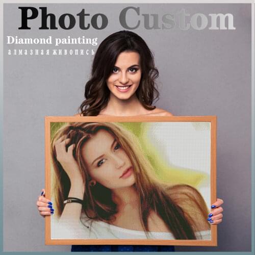 HUACAN Full Round Drill Diamond Painting Photo Custom Diamond Embroidery Picture Of Rhinestone Mosaic Kits Home Decor Gift