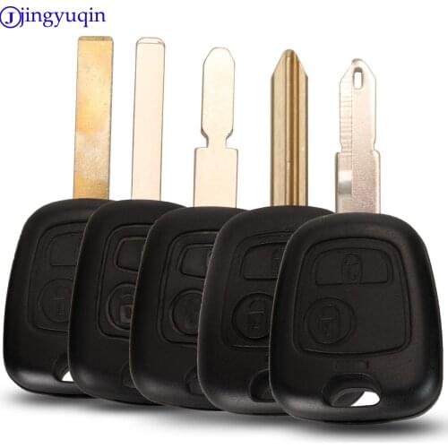 Jingyuqin 10ps For Peugeot 107 206 207 306 307 407 For Citroen Key Shell Car Key Fob 2 Button Remote Cover Case