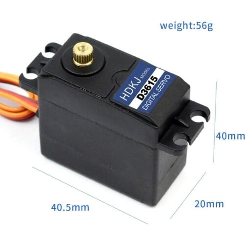 F16685 HDKJ D3615 56G Torque 15kg . Metal Gear Digital Standard Servo 180 Degree Rotation 4.8v-7.2v for DIY RC Car Boat Robot