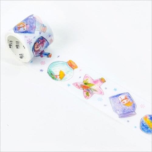 Magic world in the drift bottle mushroom Dreaming Girl Decorative Washi Tape DIY Planner Diary Scrapbooking Masking Tape Escolar