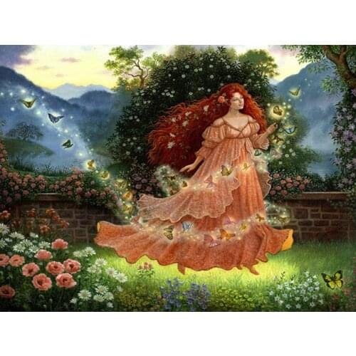 Summer Butterfly Fairy Cross Stitch Kits Color 14CT Unprinted For DIY Embroidered Handmade Arts Set Wall Home Decor Handmade