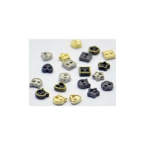 Mini buttons 100pcs 4mm mixed color shape bread buttons little doll buttons for diy sewing craft and scrapbooking accessories