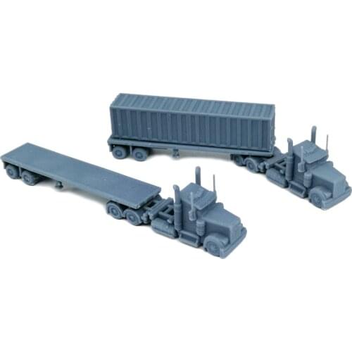 Outland Models Railroad Scenery Big Rig Semi Truck Set 1:160 N Scale