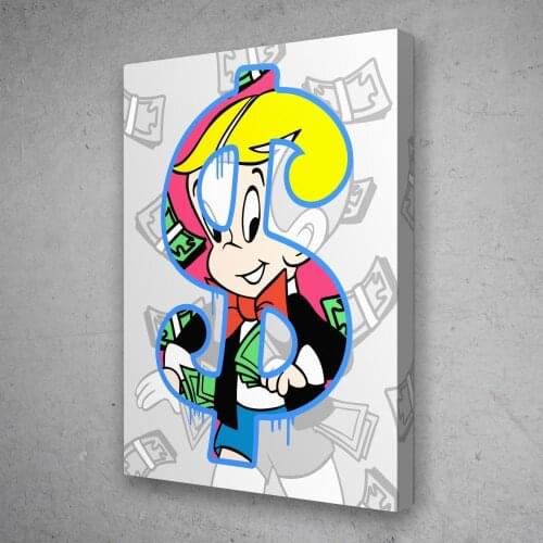 Painting Print Modular Richie X Warhol Canvas Poster Dollars Sign Wall Art HD Pictures Home Decoration Artwork Bedroom Framework
