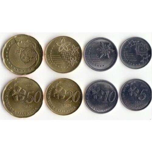 Malaysia 4 Pieces Set Coins Asia New Original Coin Unc Collectible Edition Real Rare Commemorative Random Year