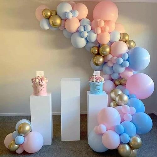 105Pcs Macaron Pink Blue Latex Balloons Set Wedding Garland Arch Kit Romantic Wedding Party Decoration Birthday Garland Balloons