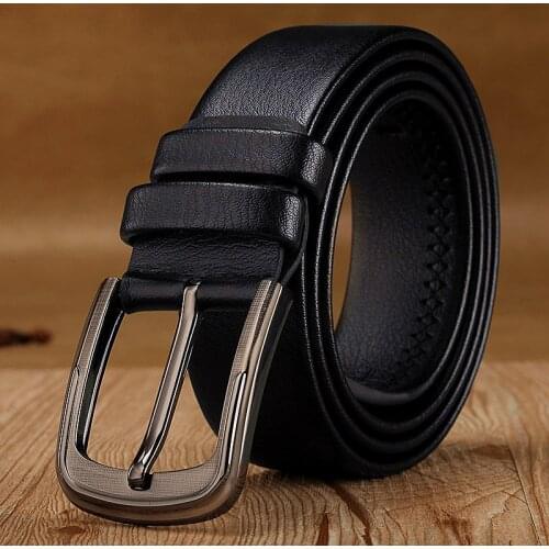 2021 New Classic Business Men PU Leather Belt of Luxury Pin Buckle Waistband for Collocation Jeans Casual Pants Retro Belt Loop