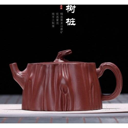 Sand Huyuan Mine Old Purple Mud Tree Pile Sketch Huguo Guogong Cao Zhigang Wholesale Customization of Handmade Teapots