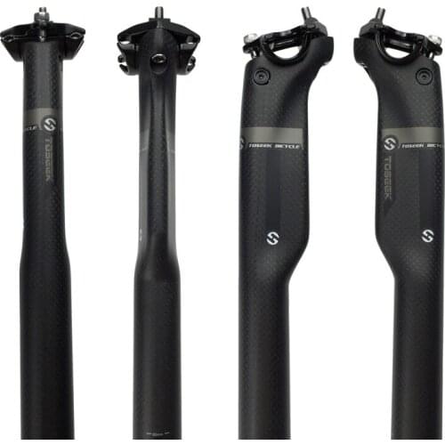 New TOSEEK 3K Matte Full Carbon Fiber Seatpost MTB Mountain Road Bike Cycling Seat Post Bicycle Parts 27.2/30.8/31.6*350/400MM
