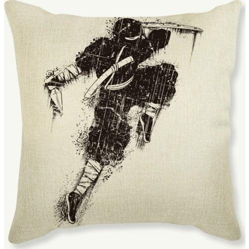 Japanese Warrior Vintage Style Cushion Fashion Girl Ninja Home Decoration Cotton Linen Car Sofa Chair Pillowcase Cushion