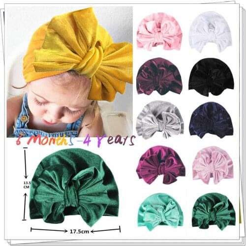 Pretty Cute Infant Baby Girls Boys Bow Turban Hat Toddler Kids Head Wrap Hijab Headband Cap 11 Colors