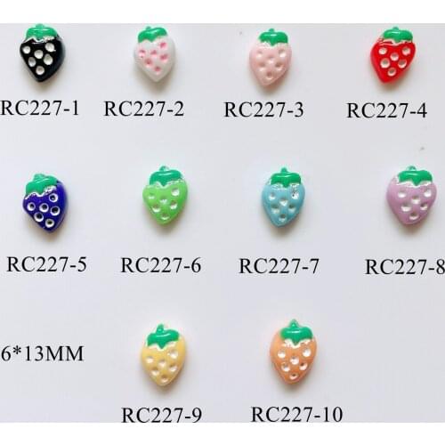 RC227 200pcs/bag Cartoon Strawberry Deco Resin Cartoon Deco Nail Art Decoration Nail DIY Deco