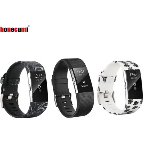 Honecumi 3 Pack Replacement Accessory Bracelet Band For Fitbit Charge 2 Small Large Silicone Wrist Strap For Fit bit Bands