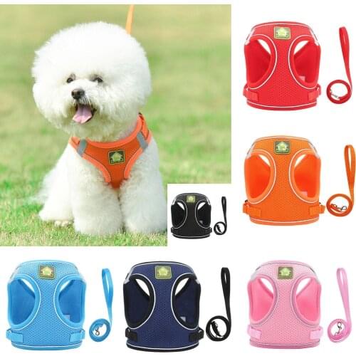 Mesh Small Dog Harness And Leash Set Puppy Cat Vest Harness For Pug Bulldog Arnes Perro Cat Dog Harness Vest pet shop
