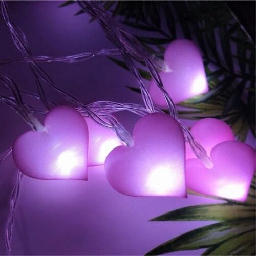 Hearts Garland LED String Light Battery Powered Fairy Lights Decoration For Valentines day Wedding Room Bedroom Children Gifts