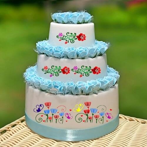 Wedding Cake Stencil Plastic Cookie Cake Stencil Fondant Cake Tool Decoration For Cake Wedding Flower Cookie Stencil 54006