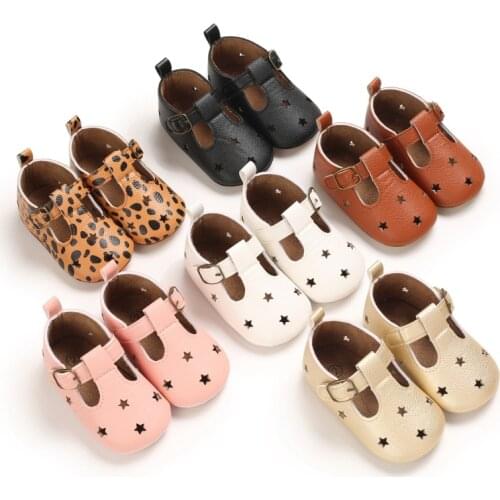 Newborn Infant Baby Girls Shoes Spring New Prewalker Non-slip Hollow Princess Summer PU Leather Shoes 0-18M
