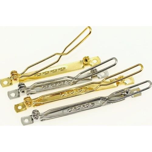 20pcs/lot 3.5cm-8cm Gold/Rhodium Barrette Bases Vintage Hairgrips Hair Clip Brief The Frog Clip Hairpin Settings DIY Jewelry