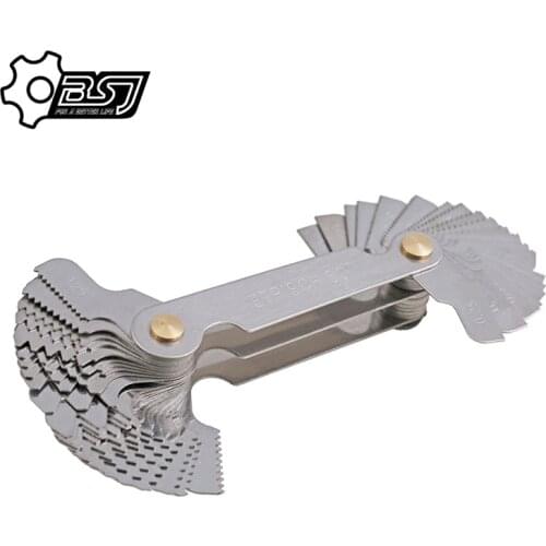52pcs Metric & Imperial & US Screw Gauge Whitworth 55 Degree & Metrisch 60 Degree Folding Thread Pitch for Measurement
