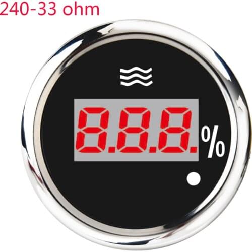 Waterproof IP67 Water Level Gauge 52MM Gauge Stainless Steel 0-190/240-33 Ohm Pointer Digital Water Tank Level Gauge 2 inch