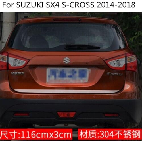 Tailgate Rear Door Bottom Cover Molding Trim Stainless Steel back door trim car Accessories For SUZUKI SX4 S-CROSS 2014-2018