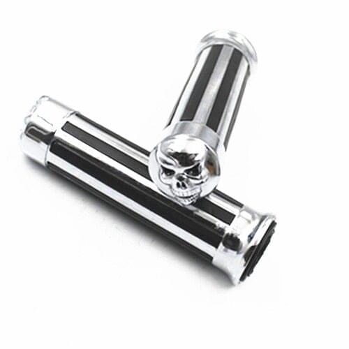 1" Chrome Skull Handlebar Hand Grips For Suzuki Boulevard GSX GSX 600 750 1000 Honda Shadow Magna VT VTX 1300 GL1200 1500 Sabre