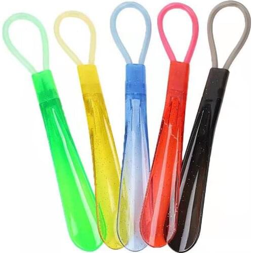 1pc Colorful Shoe Horn Handle Plastic Lazy Wear Shoehorn Elderly Pregnant Women Bending Auxiliary Pro Horning Tool For Shoes