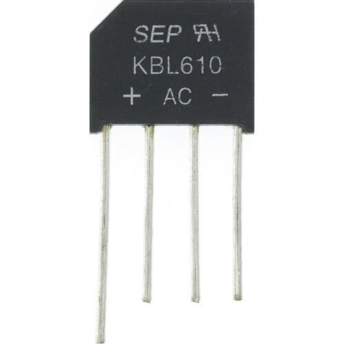10PCS Electronic Diy KBL610 1000V 6A Diode Bridge Rectifier Single Phase Bridge Rectifier High Temperature Soldering