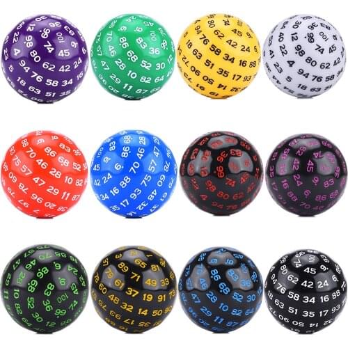 100 Sides Polyhedral Acrylic Dice for Tabletop RPGs DnD MTG Games D100 Velvet Pouch Include