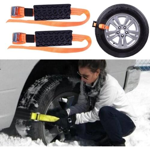 Car Anti Skid Tire Blocks Emergency Snow Mud Sand Tire Chain Straps Traction Device