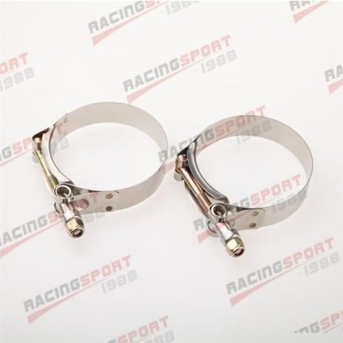 2PCS 1.75" inch Turbo Pipe Hose Coupler T-bolt Clamp Stainless Steel 47-55mm
