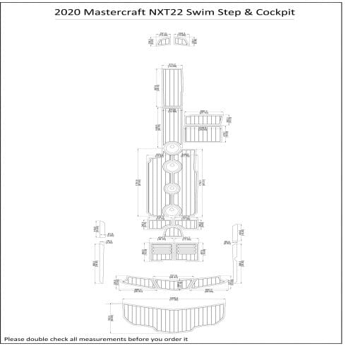 2020 Mastercraft NXT22 Swim Step & Cockpit Boat EVA Teak Decking 1/4" 6mm