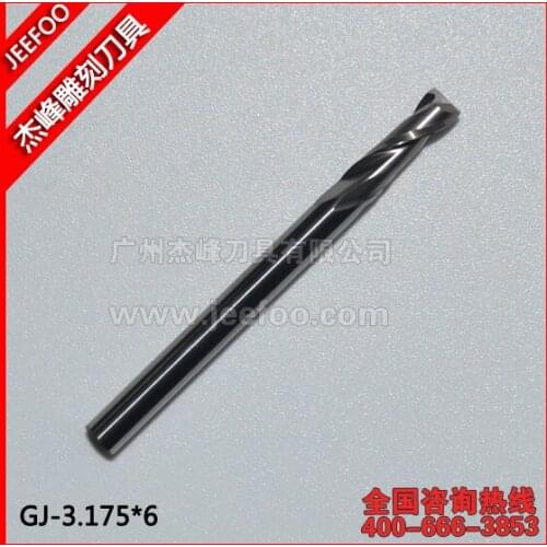 3.175*6mm Two Flutes Carbide Mill Spiral Tools , CNC Router Bits for CNC Machine Engraving