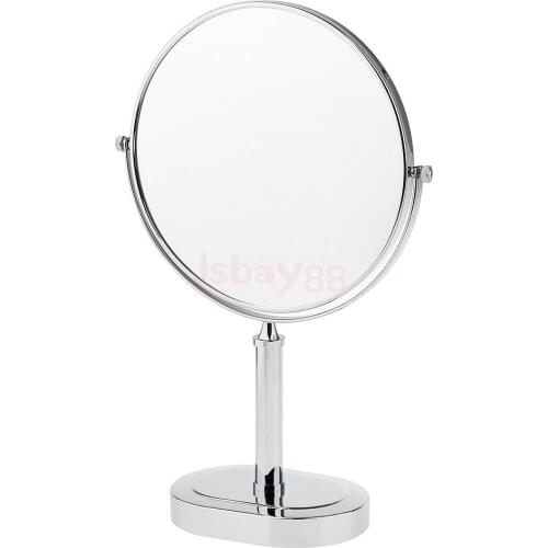 3x Magnification 8 inches Stainless Steel Tabletop Double Side Free Standing Vanity Shaving Make Up Mirror For Shower Bathroom