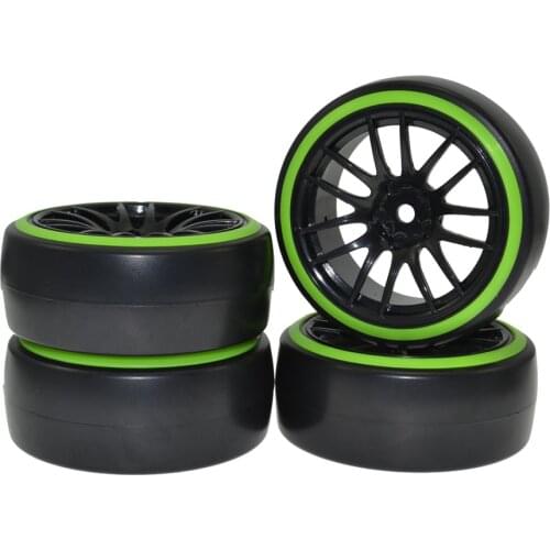4PCS RC 1/10 Car Drift Wheel Rims and Drift Tyres Tires Fit HSP HSP Tamiya sakura 3D Drift car