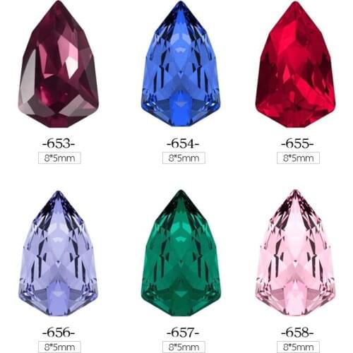 6 Pcs Crystal AB Chameleon Shield Nail Art Rhinestones DIY Alloy Charm Nail Jewelry Manicure Nail Decoration Tools