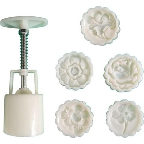 667A Cookie Stamp Moon Cake Maker Exquisite Blossom Pastry Tool Bath Bomb Press DIY Festival Decoration Hand Cutter Cake Mold