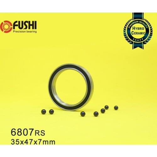 6807 Hybrid Ceramic Bearing 35x47x7 mm ABEC-1 ( 1 PC ) Bicycle Bottom Brackets & Spares 6807RS Si3N4 Ball Bearings