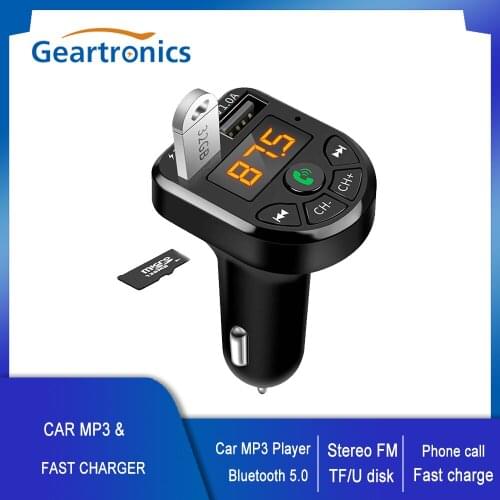 FM Transmitter Car MP3 Player Fast Charger Car Bluetooth 5.0 Handfree Phone Call Kit Dual USB Car U Disk/TF Car Music Player