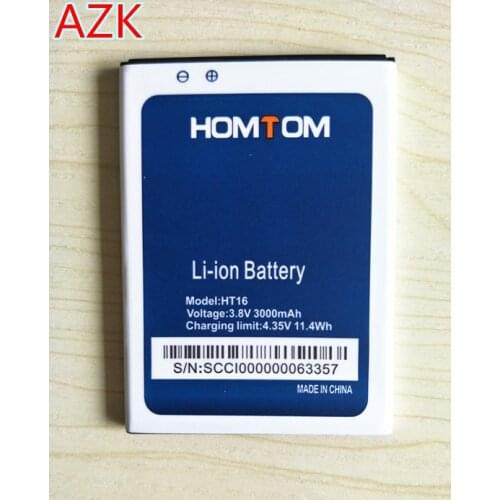 AZK New battery for HOMTOM HT16 Battery Large Capacity 3000mAh Backup Batteries Replacement For HOMTOM HT16 Pro Smart Phone