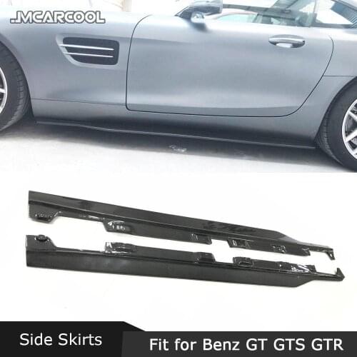 Carbon Fiber Side Skirts Aprons Body Kits for Mercedes Benz AMG GT AMG GTS AMG GTR Coupe 2 Door Auto Car styling 2015-2018