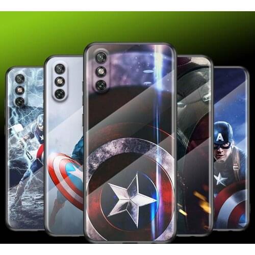 Tempered Glass Cover Art Logo Captain Marvel For Huawei Y6 Y7 Y9 Y5P Y6P Y8S Y8P Y9A P Smart Z 2019 2020 2021 Phone Case